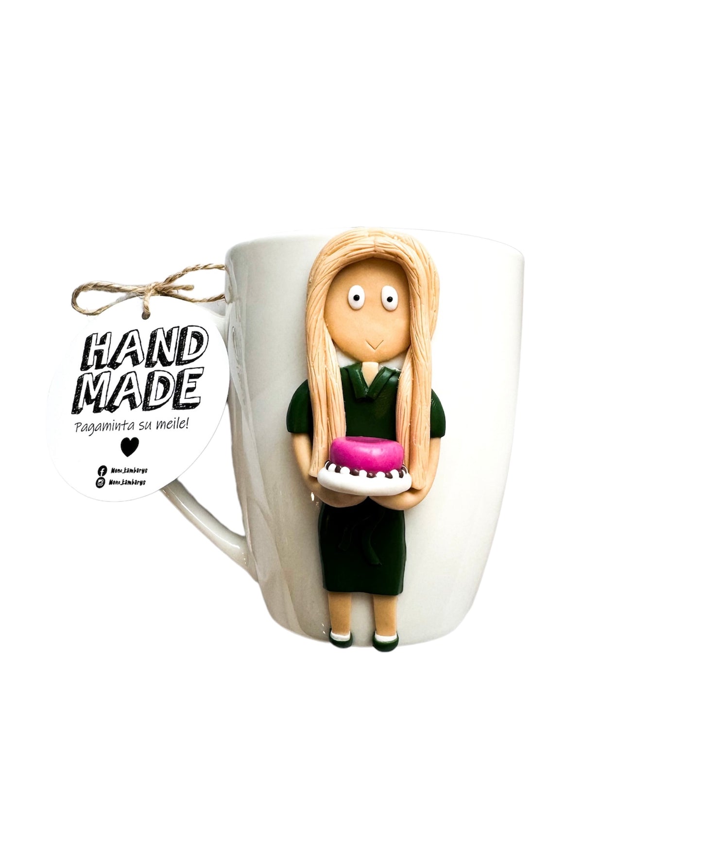 Dekoruotas puodelis atkurtas pagal asmens nuotrauką ( VIENAS ASMUO)